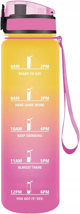 Butelka Bidon na Wodę Miarka Motywacyjna 1L TRITAN 1000ml + sitko na owoce