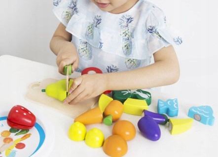 Drewniane Warzywa i Owoce do Krojenia na Rzep Rzepy Zestaw Deska dla Dzieci