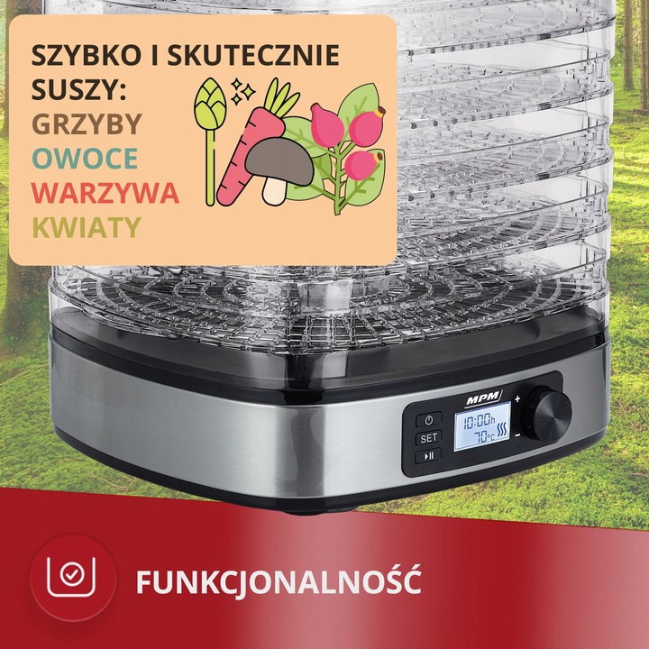 Suszarka spożywcza do grzybów owoców ziół warzyw MPM MSG-12