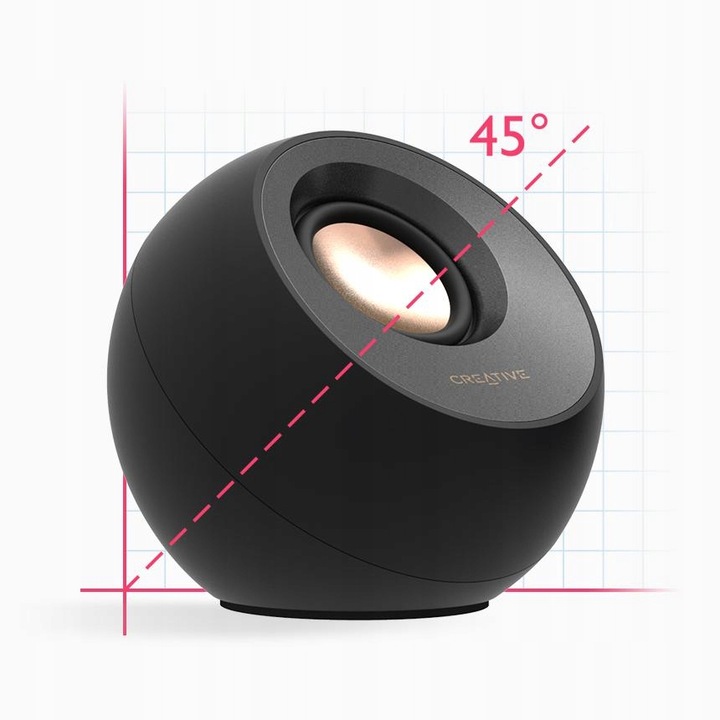 MINIMALISTYCZNE GŁOŚNIKI BIURKOWE 2.0 USB-C BT 5.0 16W Creative Pebble V3