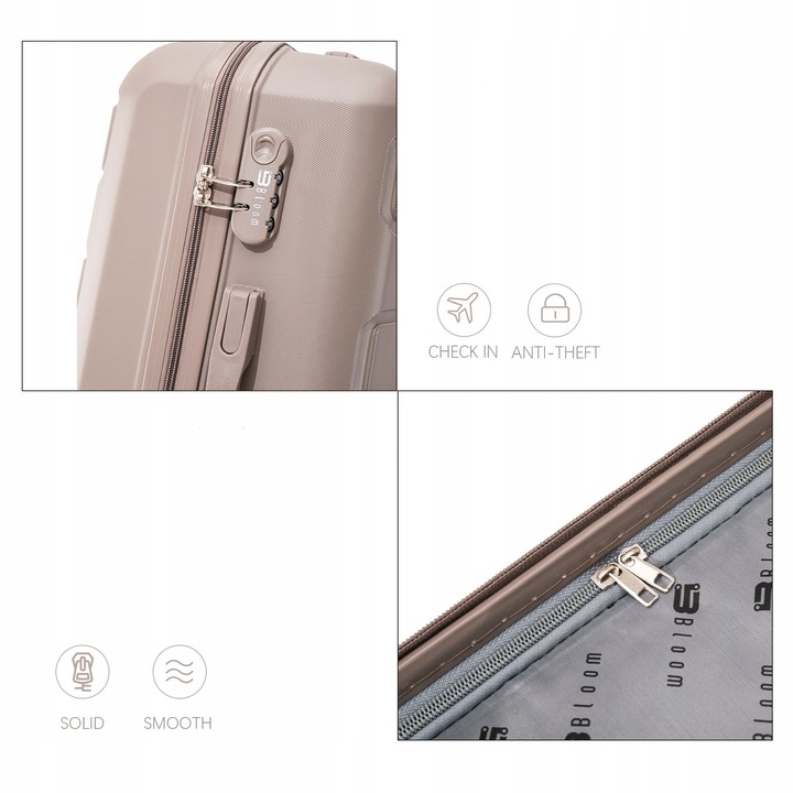 WALIZKA ABS BLOOM XL “ 24 ” ŚREDNIA MOCNA NA KÓŁKACH 7 KOLORÓW + ADRESOWNIK