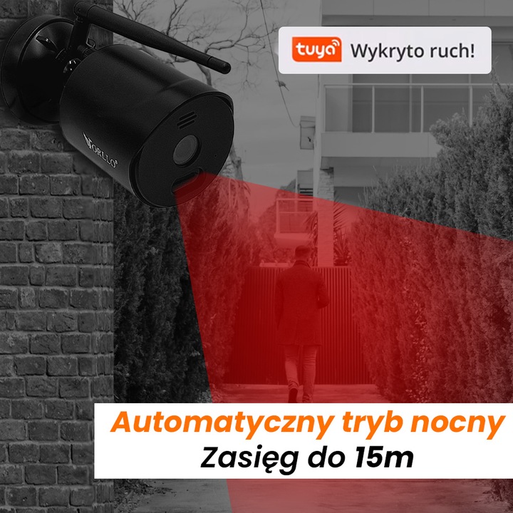 Kamera Zewnętrzna Bezprzewodowa WiFi IP ORLLO TZ4 Jakość Super HD + GRATIS