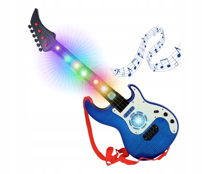 GITARA ELEKTRYCZNA Rokowa Dla Dzieci GRA ŚWIECI Niebieska