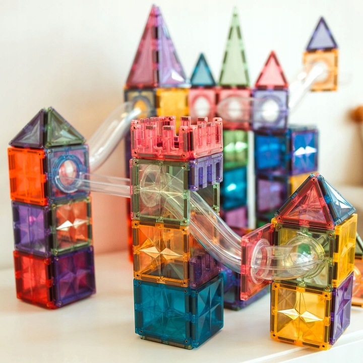 Cleverclixx - Klocki magnetyczne Ball Run Compact Pack Intense - 60 el.