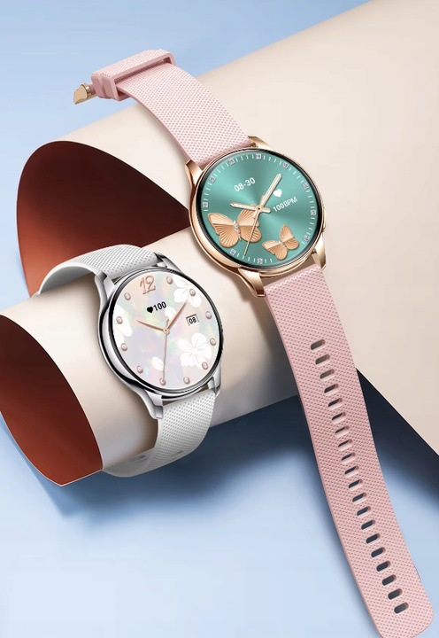 SMARTWATCH DAMSKI ZEGAREK AMOLED MENU PL ROZMOWY 2 PASKI + SŁUCHAWKI GRATIS