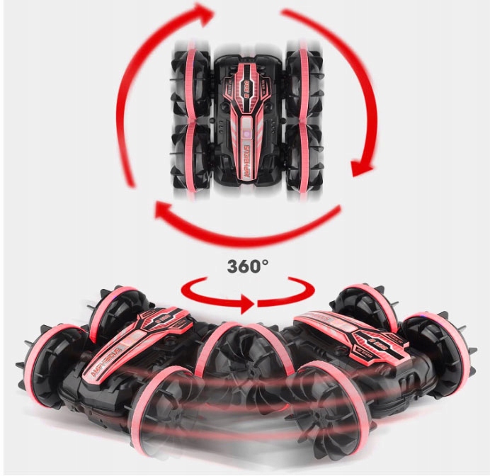 ZDALNIE STEROWANY SAMOCHÓD RC AMFIBIA 4X4, 360° OBROTY STEROWANIE GESTAMI