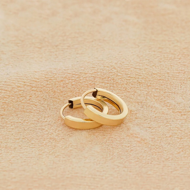 Złote kolczyki koła kółka gładkie 11 mm pr. 585