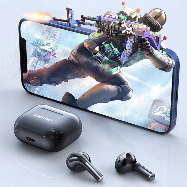 SŁUCHAWKI BEZPRZEWODOWE LENOVO LP40 z MIKROFONEM TWS ORYGINALNE STACJA PRO