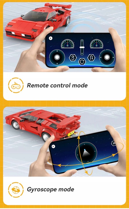 KLOCKI CADA AUTO SPORTOWE STEROWANE RC 1:20 RED SHADOW 328 EL. DUAL MODE