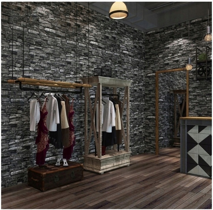 SAMOPRZYLEPNE PANELE ŚCIENNE tapeta wodoodporne PANEL ŚCIENNY 3D ciemny x10