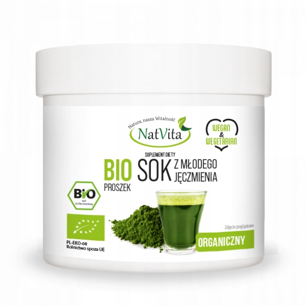 Sok z Młodego Jęczmienia BIO Proszek Ekologiczny Witaminy 250g NatVita
