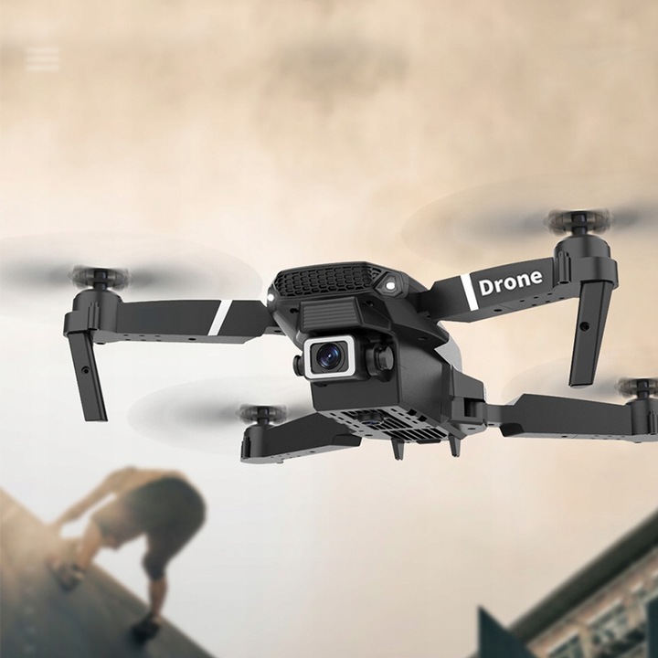 DRON E88 2x KAMERA 4K ZAWIS 200M UNIKANIE PRZESZKÓD WIFI+WALIZKA PILOT ETUI