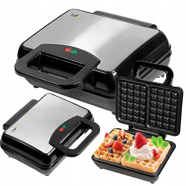 GOFROWNICA NA 2 DUŻE CHRUPIĄCE GOFRY XXL MOCNA OPIEKACZ GOFRÓW WYPIEKACZ
