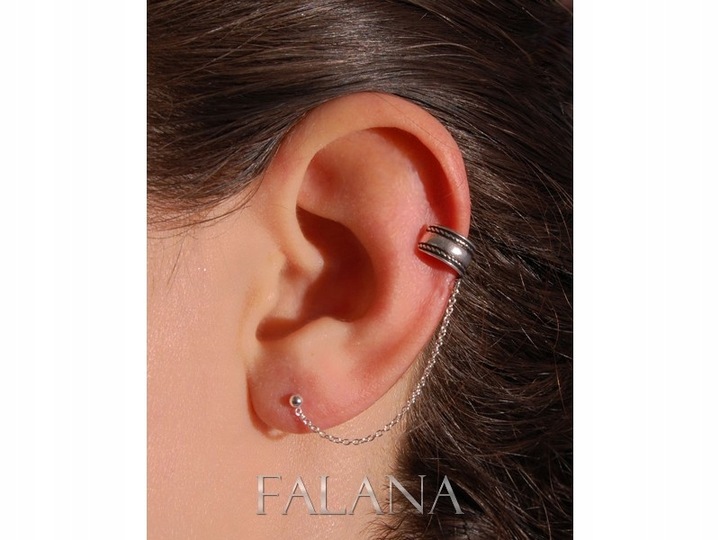 KOLCZYK NAUSZNICA Z ŁAŃCUSZKIEM WZÓR k1307 - 0,7g