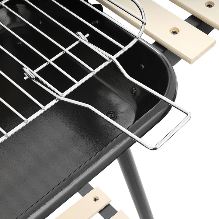 Grill węglowy ogrodowy na kółkach z 3 półkami