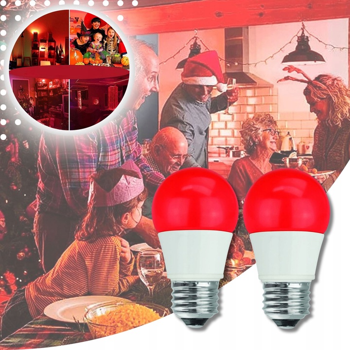 ŻARÓWKA LED E27 CZERWONA ŻARÓWKI LED OZDOBNA DEKORACYJNA ZDROWY SEN