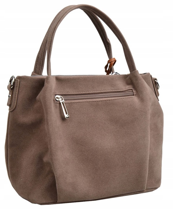 Flora&Co torebka kuferek zamsz BRĄZ elegancka CASUAL