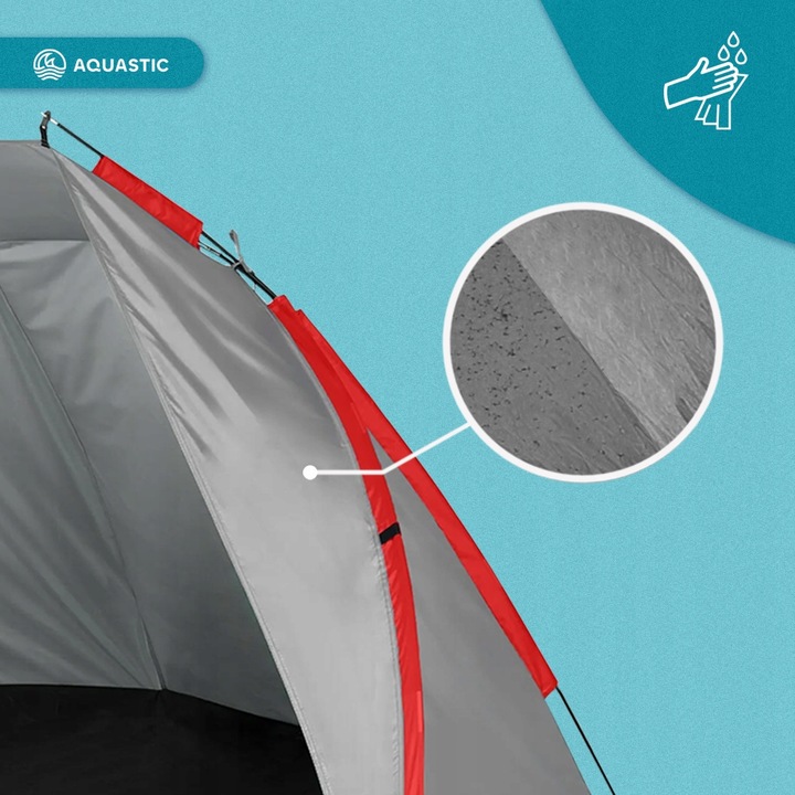 Namiot plażowy AQUASTIC Concielo szary UPF50+ Ochrona przed słońcem