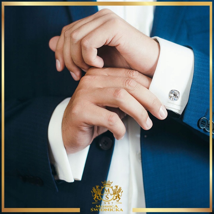 Spinki do Mankietów Koszuli Srebrne Stal Szlachetna 316L dla Niego Grawer