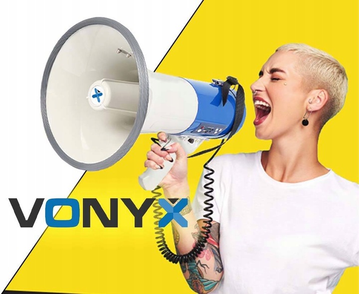 Megafon MOCNY 60W VONYX MP3/ USB/ SD/ SYRENA