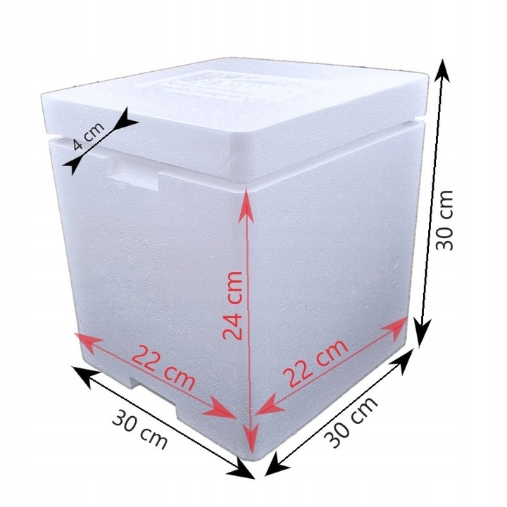 30x30x30cm / 11,5L Styrobox Mocne Pudełko styropianowe