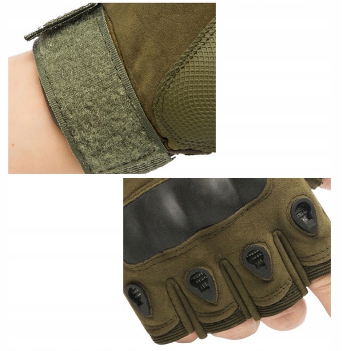 RĘKAWICE TAKTYCZNE BOJOWE rozm. XL SURVIVAL MILITARNE RĘKAWICZKI BEZ PALCÓW