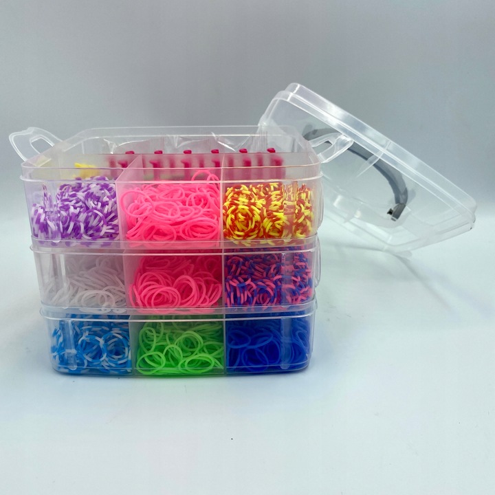 MEGA ZESTAW GUMKI DO ROBIENIA BRANSOLETEK XXL W KUFERKU DUŻY NA PREZENT DIY