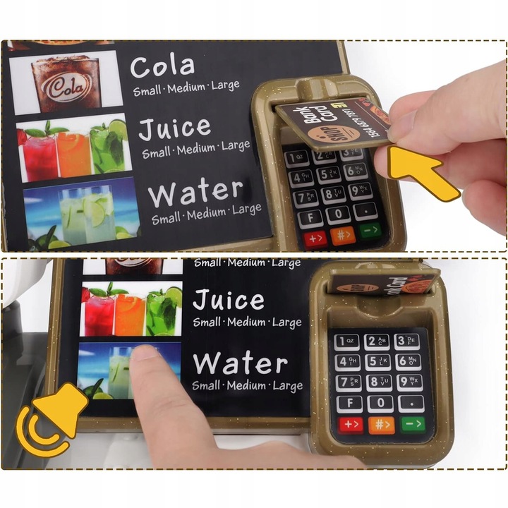 KASA SKLEPOWA INTERAKTYWNA PIZZERIA SKLEP DUŻY ZESTAW EKSPRES do KAWY WODA