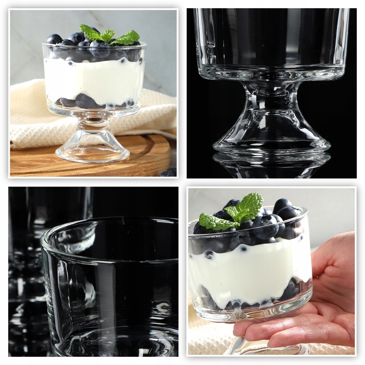 PUCHARKI DO DESERÓW 280ml POJEMNIK NA DESERKI DESERY PUCHAREK LODY KOMPLET