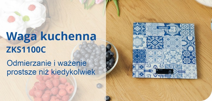 Waga kuchenna elektroniczna ZELMER ZKS1100C 5 kg LCD szkło wzór