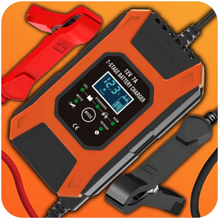 Prostownik AUTOMATYCZNY Z FUNKCJĄ NAPRAWY AKUMULATORÓW 12V 7a AUTOMAT