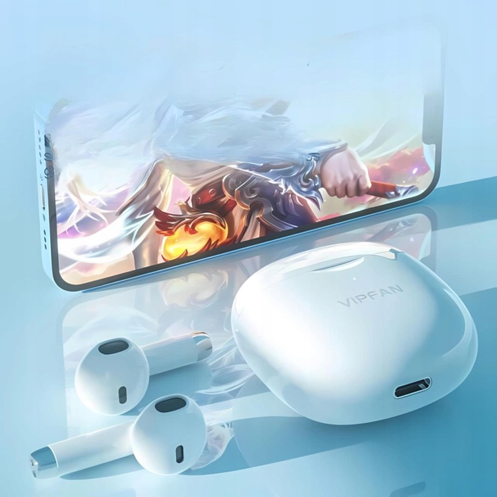 SŁUCHAWKI BEZPRZEWODOWE DOUSZNE BLUETOOTH 5.3 VFAN T06 BIAŁE