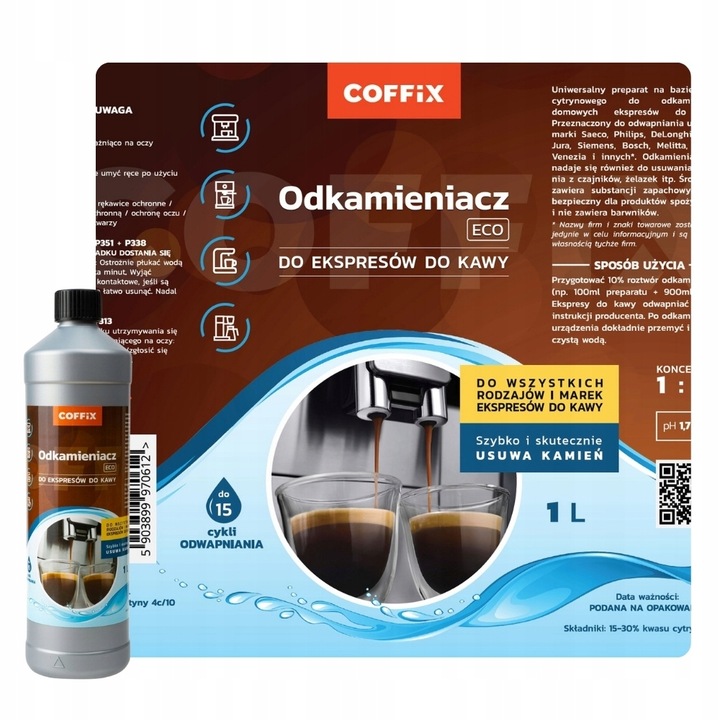 Odkamieniacz do ekspresu w płynie uniwersalny zestaw 2x 1000ml