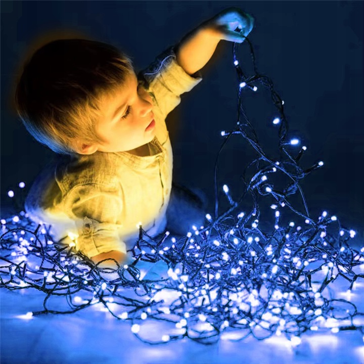 LAMPKI CHOINKOWE 300 LED ZEW/WEW Światełka Świąteczne ZIMNE choinka