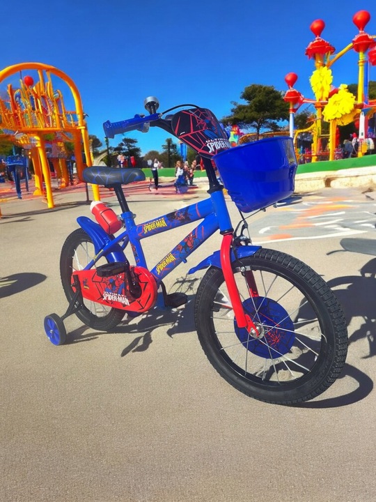 Rower Rowerek Dziecięcy 16 Cali SPIDERMAN Dla Chłopca Kółka Boczne Koszyk