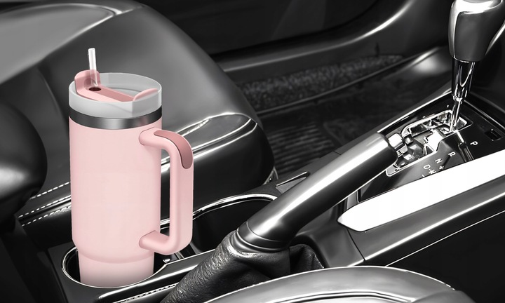 MagiCook KUBEK TERMICZNY 1200 ML ZE SŁOMKĄ STYLE USA Różowy