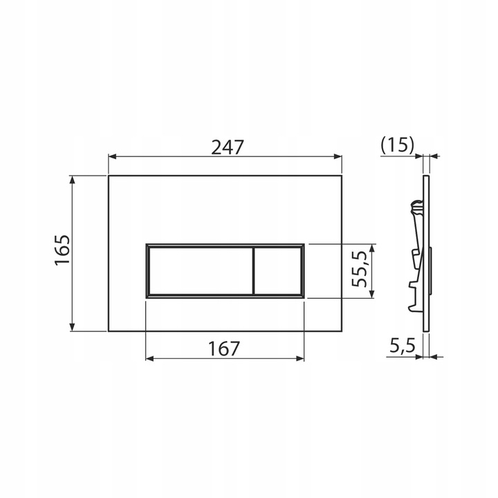 Przycisk spłukujący do WC Alcadrain/Alcaplast / Delfin M578 czarny-mat THIN