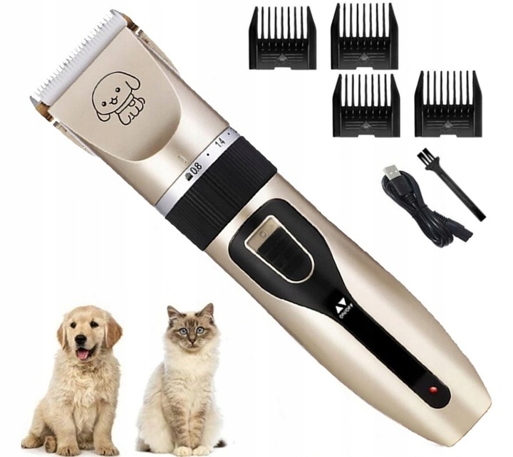 MASZYNKA DO STRZYŻENIA PSÓW PSA KOTA ZWIERZĄT ZESTAW CICHA PROFESJONALNA