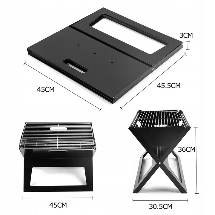 Grill węglowy - turystyczny składany
