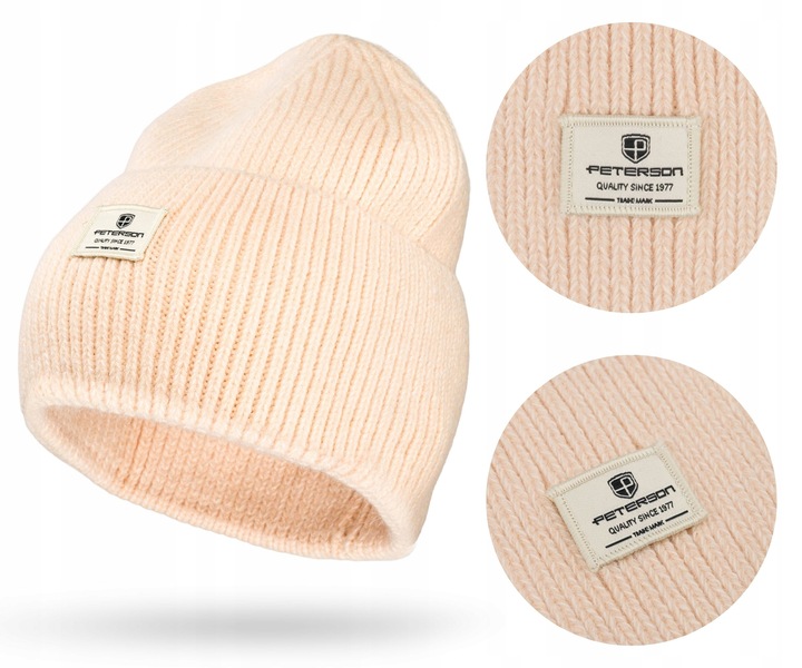 Czapka na zimę beanie damska PETERSON modna ciepła na jesień zimowa