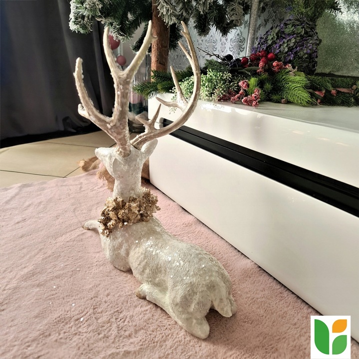 Figurka dekoracyjna świąteczna renifer jeleń duży leżący 53x50x29