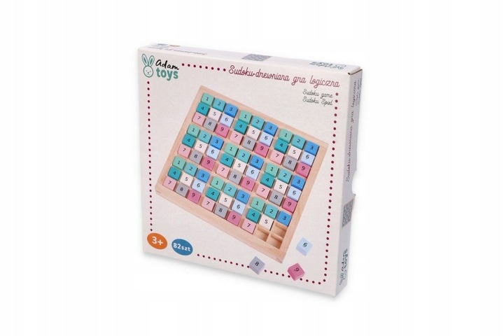 DREWNIANE SUDOKU GRA LOGICZNA MATEMATYCZNA ŁAMIGŁÓWKA EDUKACYJNA ADAM TOYS