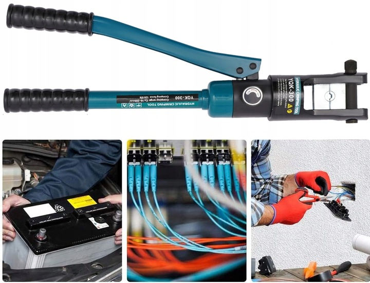 ZACISKARKA PRASKA HYDRAULICZNA DO KABLI TULEJEK 16-300 MM 120KN