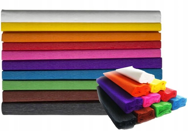 Bibuła marszczona szkolna 25x200 10 kolorów MIX Happy Color do wyprawki