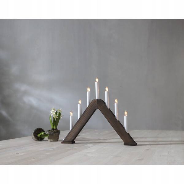 Świecznik adwentowy drewniany brązowy JARVE