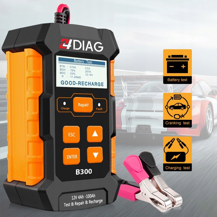 TESTER DO AKUMULATORÓW PROSTOWNIK B300 3w1 12V 5A