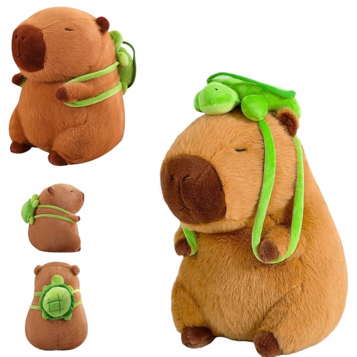 KAPIBARA PLUSZOWA MASKOTKA 55 CM ZABAWKA Z PLECAKIEM ŻÓŁWIK MIĘKKA PLUSZAK