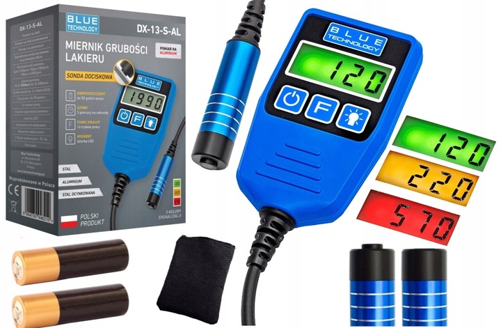 Miernik grubości lakieru Czujnik Tester DX-13-S-AL Stali Aluminium POLSKI