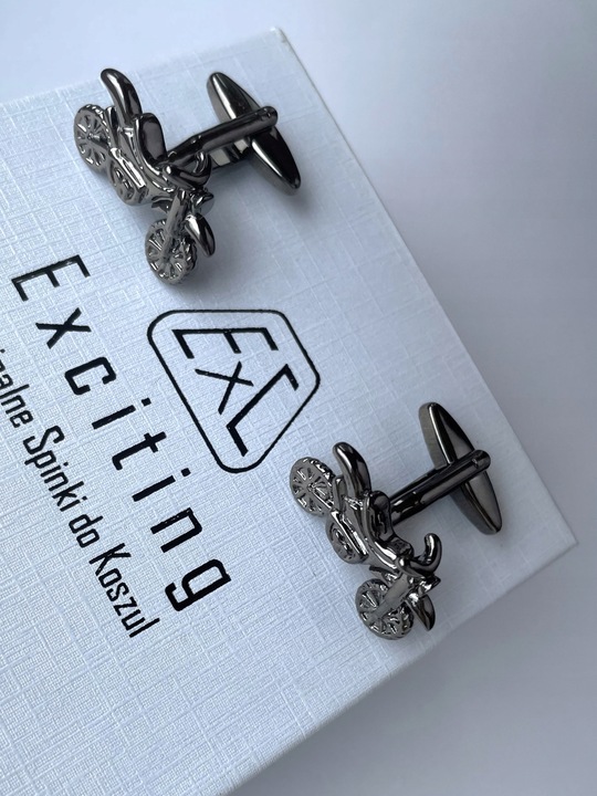 Czarne spinki do mankietów EXC Motocykl Motor Cross Enduro KTM Racing Tytan