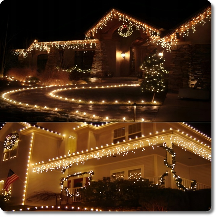 SOPLE FLASH 300 LED ZEWNĘTRZNE BIAŁE CIEPŁE lampki + zimny Flash